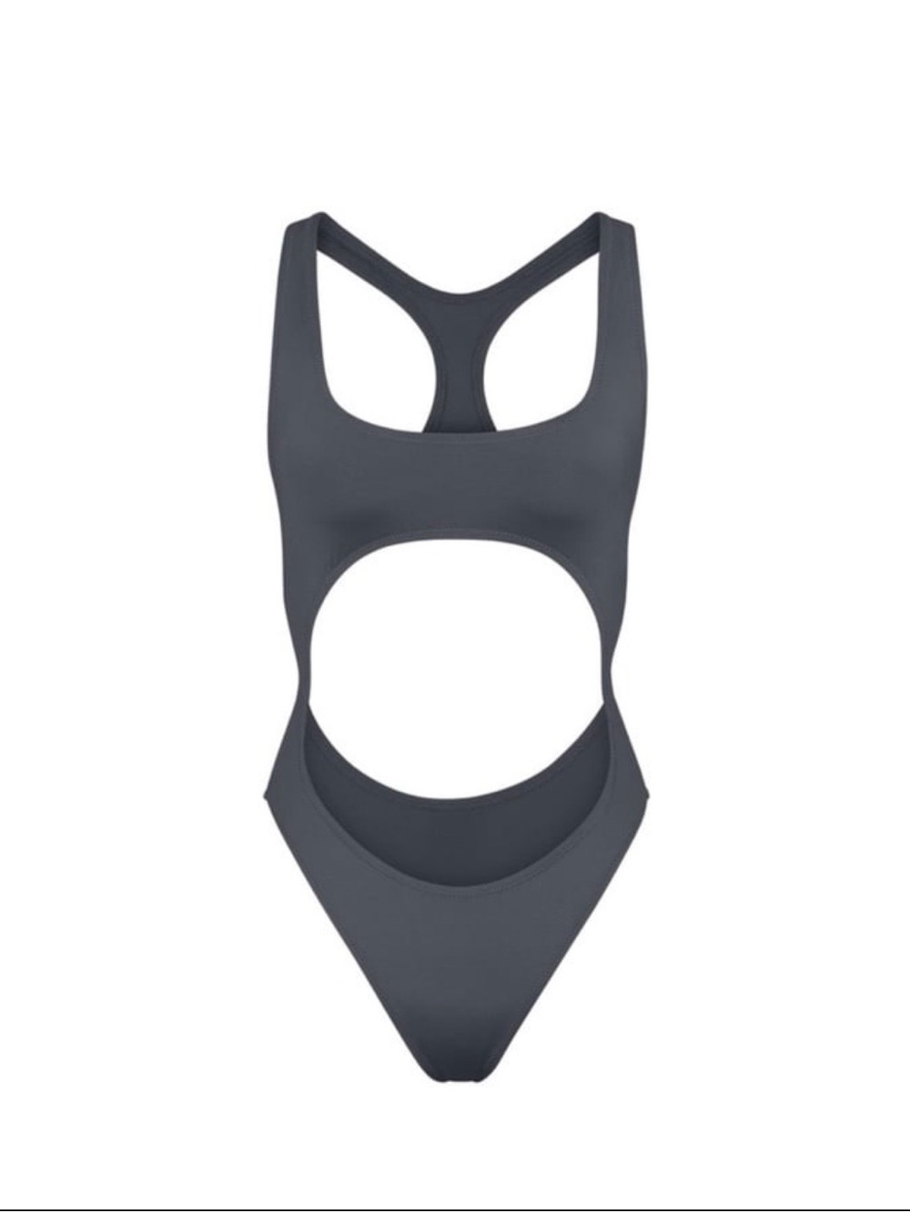 SKIMS - Gun Metal Gray Cutout One-Piece Monokini Swim Suit